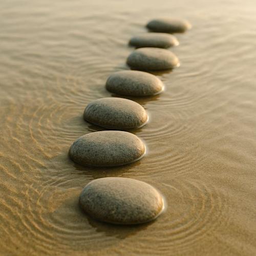 Licht en luchtig beeld dat een stap-voor-stap proces symboliseert